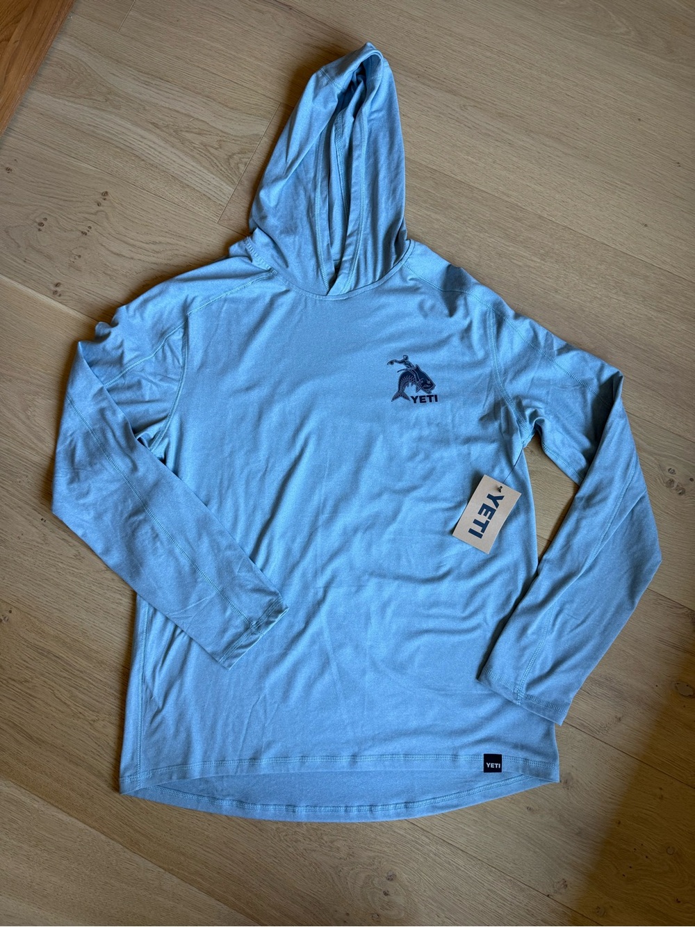 Yeti Men's Light Blue Performance Crewneck Hooded Sweater